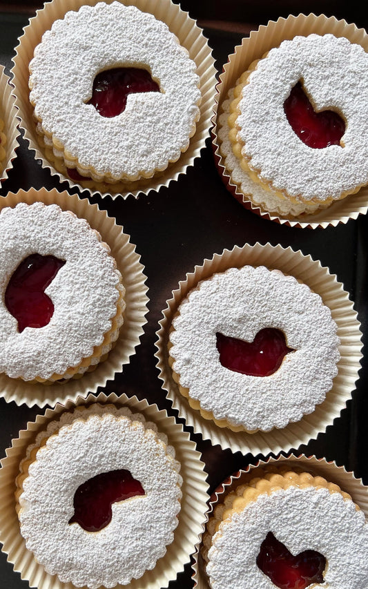 Raspberry Linzer Cookies